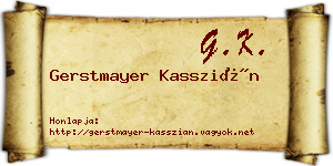 Gerstmayer Kasszián névjegykártya